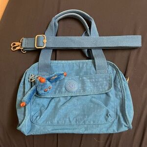 Kipling Blue Shoulder Bag with Adjustable Strap and Casual Style